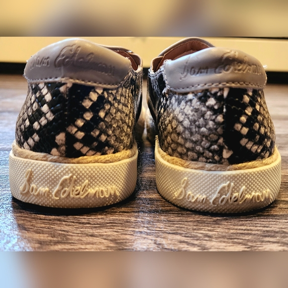 Sam Edelman Banks Espadrille Slip-On Sneakers White Snakeskin Size 6 - Picture 5 of 12